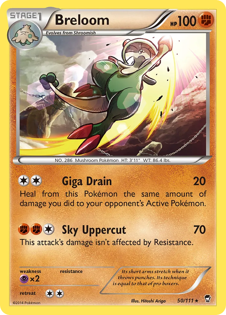 2014 Furious Fists Breloom Rare #050/111 Rare card image