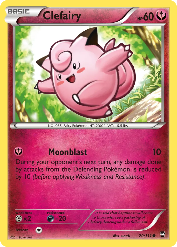 2014 Furious Fists Clefairy #070/111 Common card image