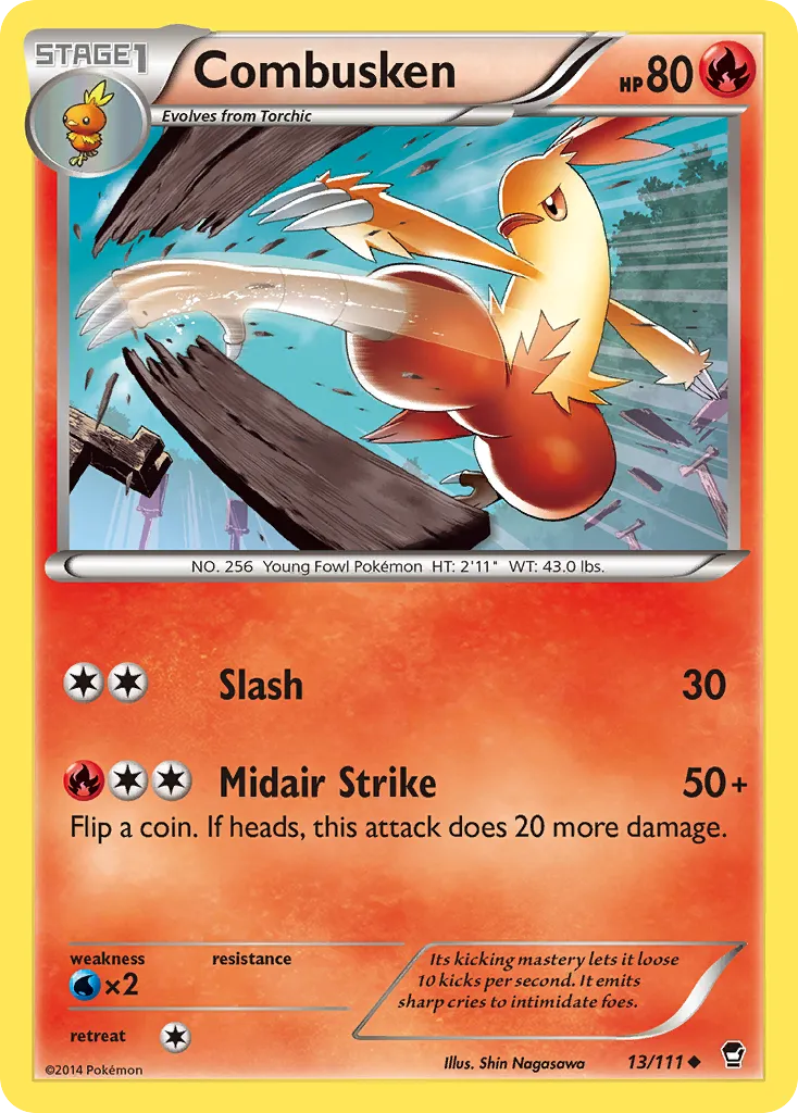 2014 Furious Fists Combusken #013/111 Uncommon card image