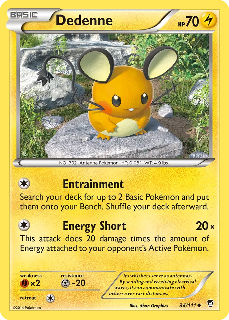 2014 Furious Fists Dedenne Uncommon #034/111 Uncommon card image