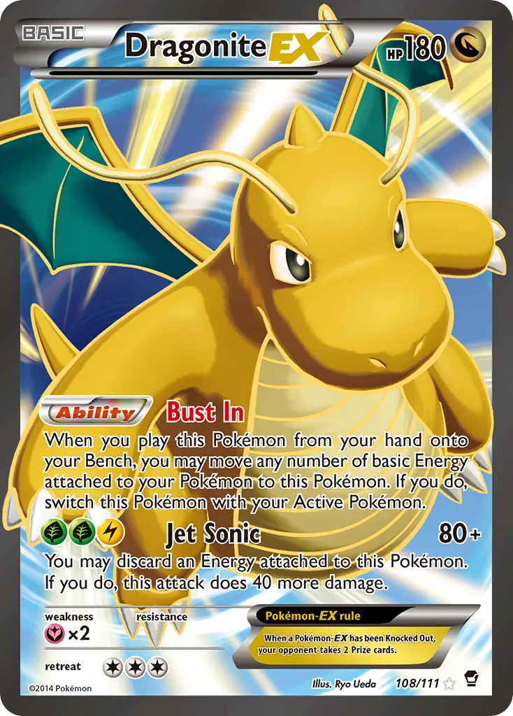 2014 Furious Fists Dragonite-EX #074/111 Rare Holo EX card image
