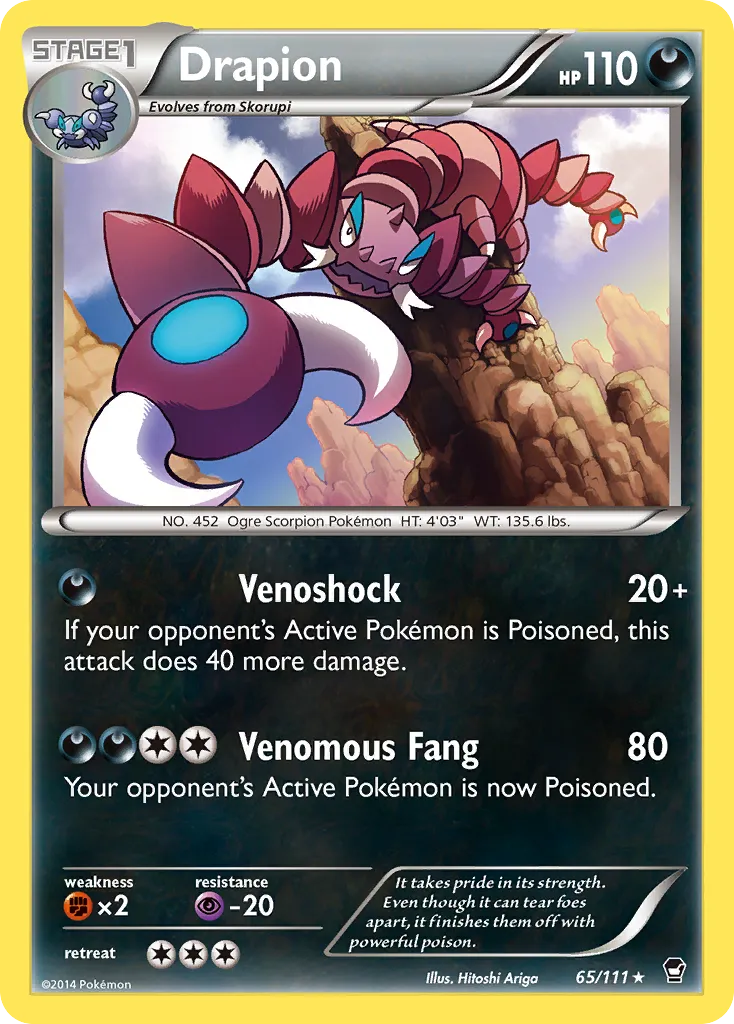 2014 Furious Fists Drapion Rare #065/111 Rare card image