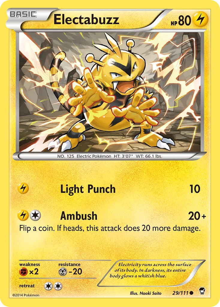 2014 Furious Fists Electabuzz Common #029/111 Common card image