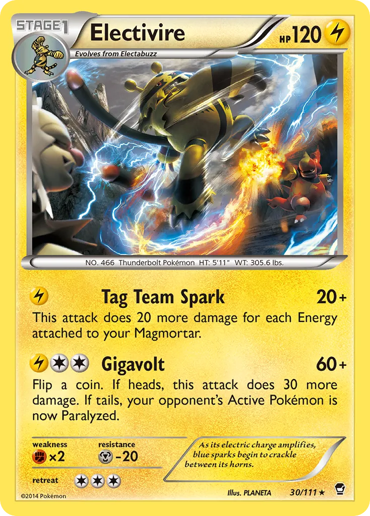 2014 Furious Fists Electivire Rare #030/111 Rare card image