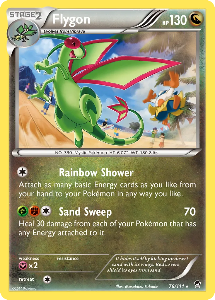 2014 Furious Fists Flygon Rare #076/111 Rare card image
