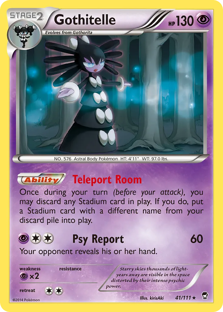2014 Furious Fists Gothitelle Rare #041/111 Rare card image