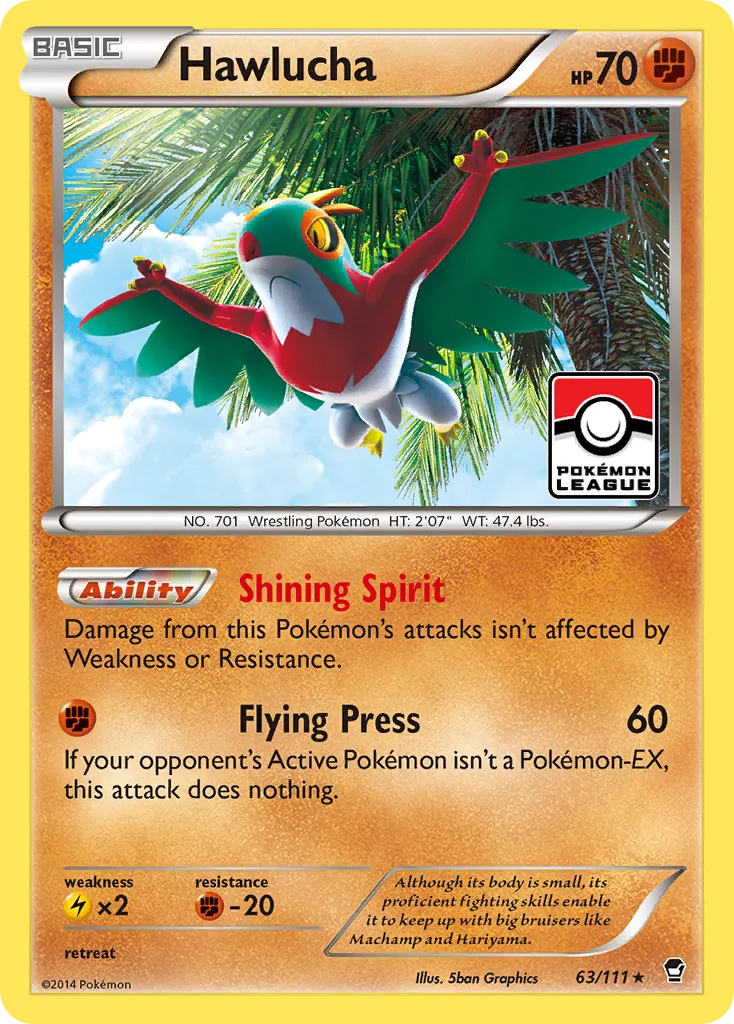 2014 Furious Fists Hawlucha Rare Holo #063/111 Rare Holo card image