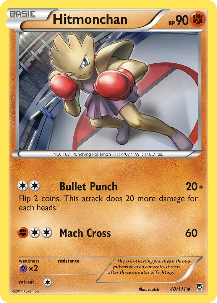2014 Furious Fists Hitmonchan #048/111 Uncommon card image
