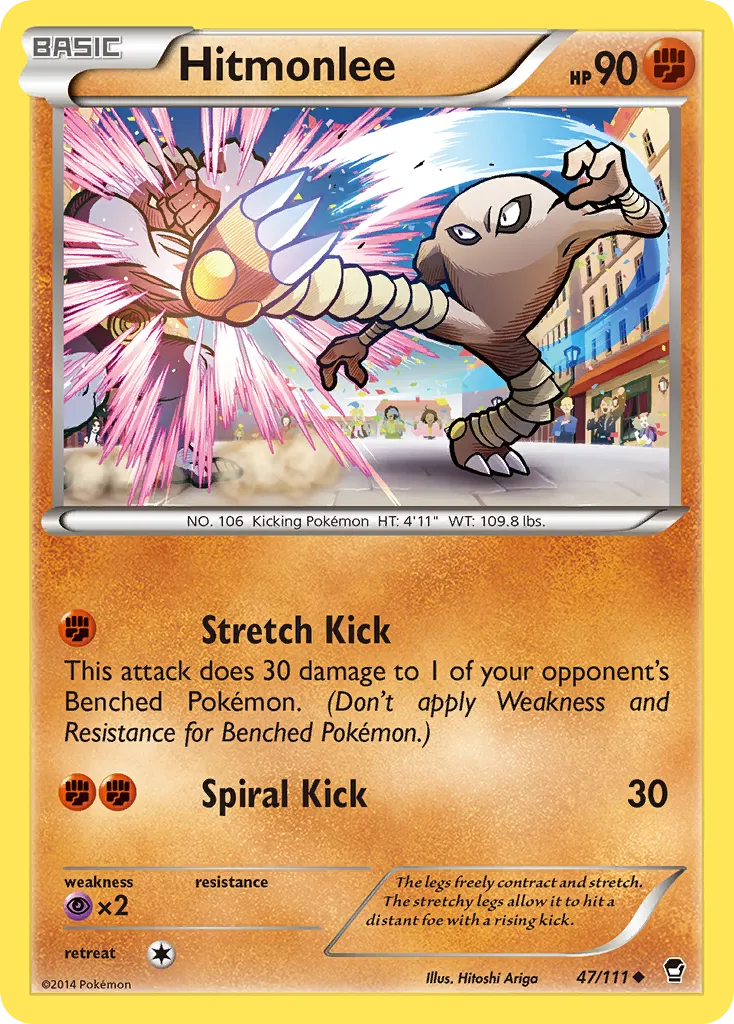 2014 Furious Fists Hitmonlee #047/111 Uncommon card image