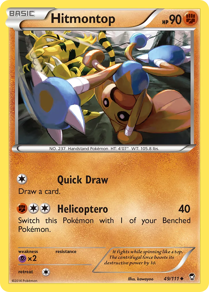 2014 Furious Fists Hitmontop #049/111 Uncommon card image