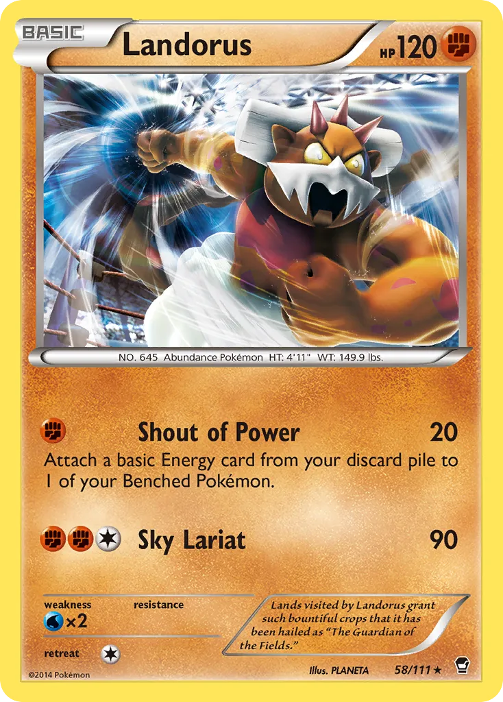 2014 Furious Fists Landorus Rare Holo #058/111 Rare Holo card image