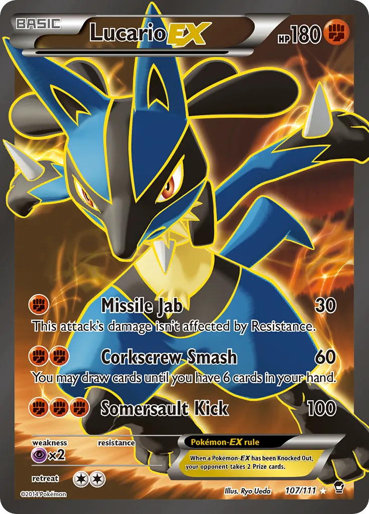 2014 Furious Fists Lucario-EX #054/111 Rare Holo EX card image
