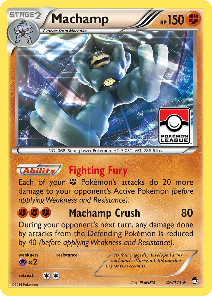 2014 Furious Fists Machamp Rare Holo #046/111 Rare Holo card image