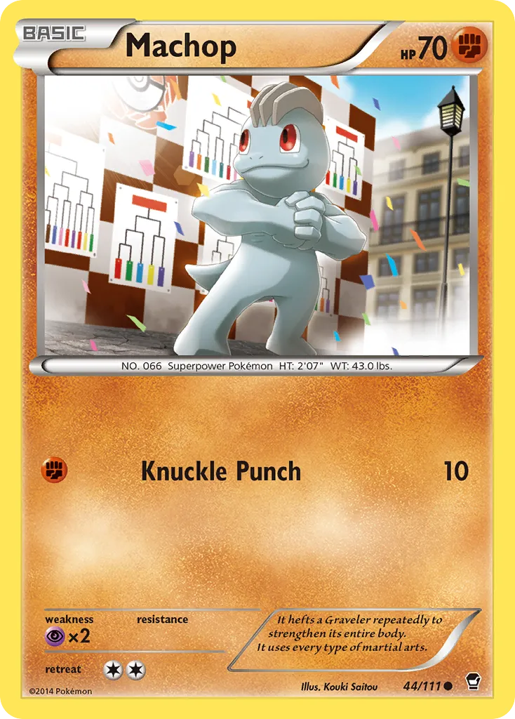 2014 Furious Fists Machop Common #044/111 Common card image