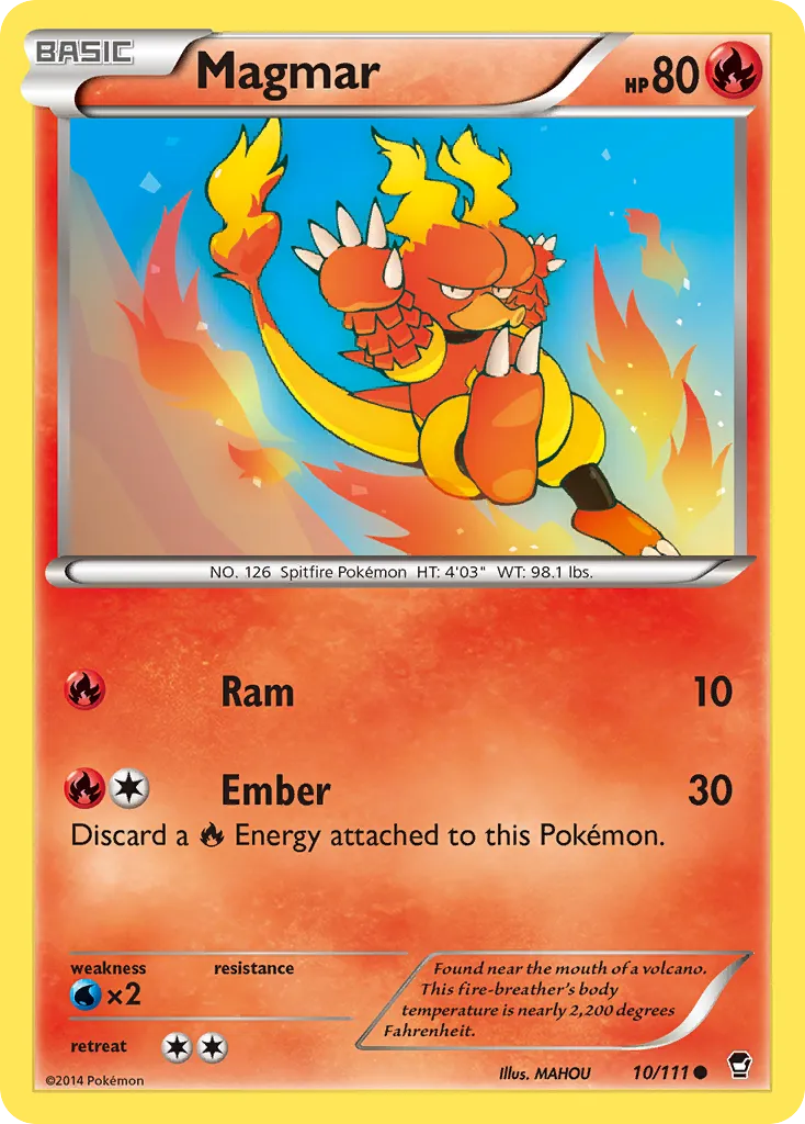 2014 Furious Fists Magmar Common #010/111 Common card image