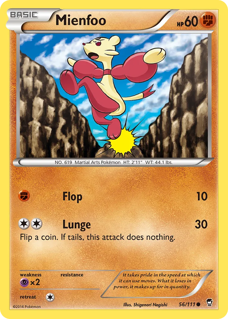 2014 Furious Fists Mienfoo Common #056/111 Common card image