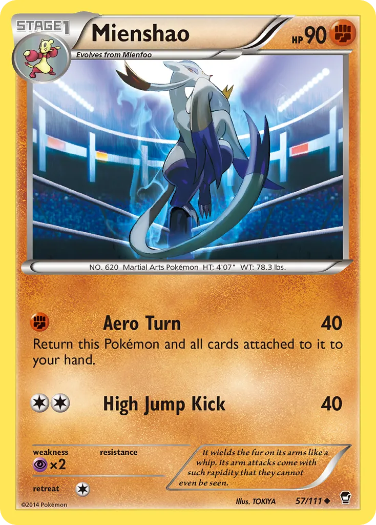 2014 Furious Fists Mienshao #057/111 Uncommon card image