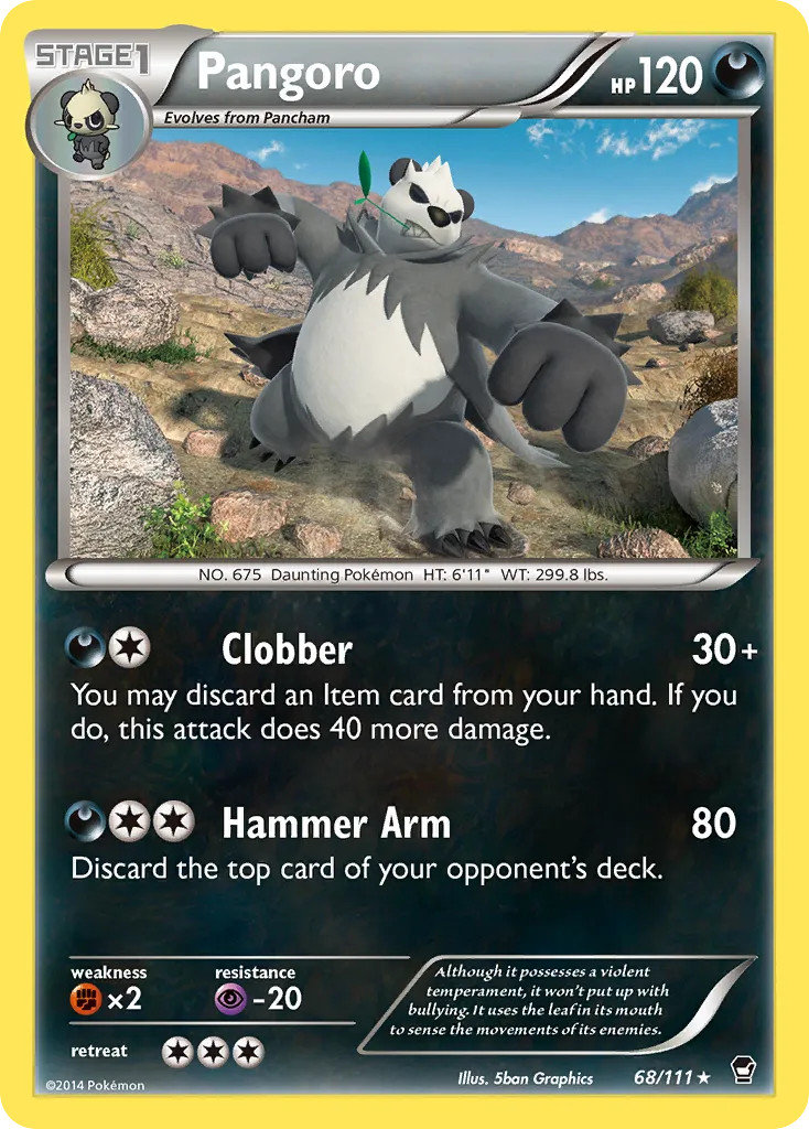 2014 Furious Fists Pangoro Rare #068/111 Rare card image