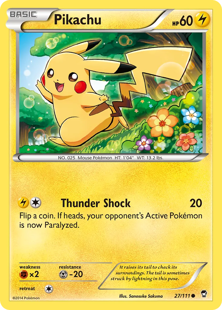2014 Furious Fists Pikachu Common #027/111 Common card image