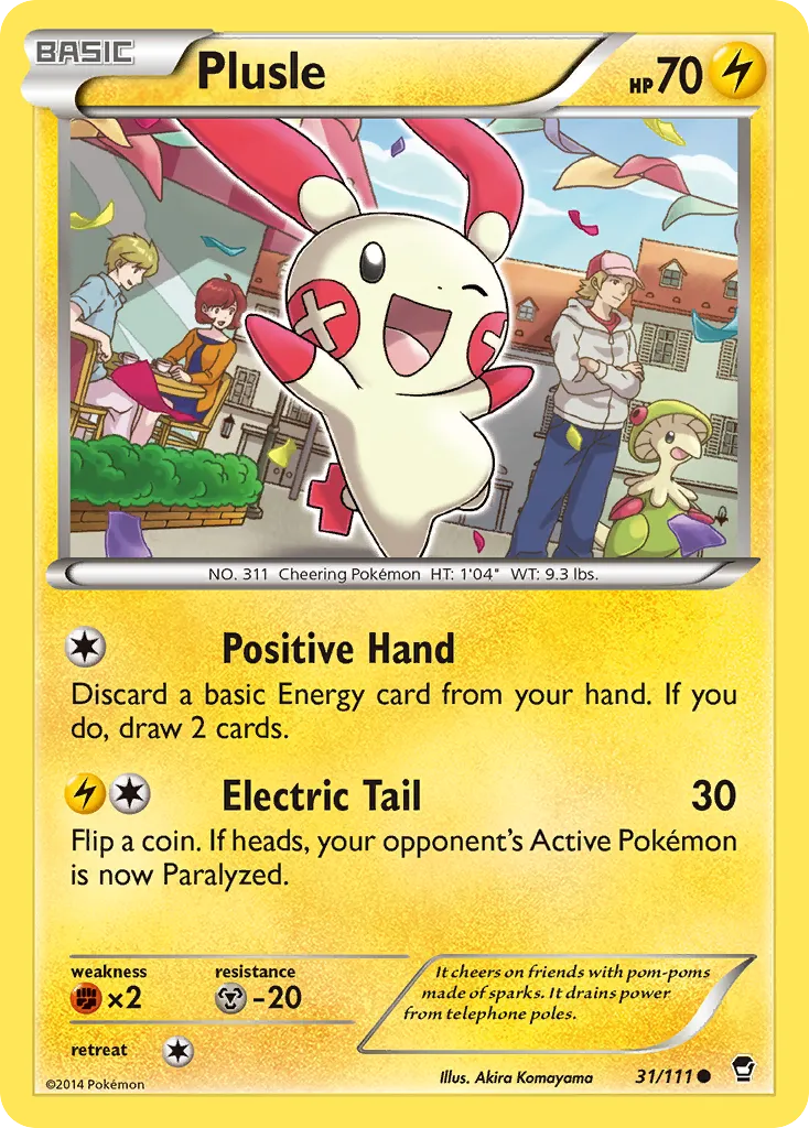2014 Furious Fists Plusle Common #031/111 Common card image