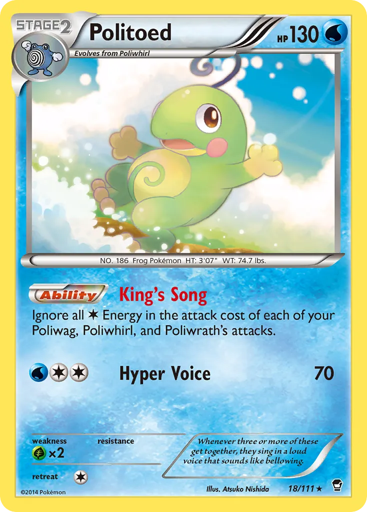 2014 Furious Fists Politoed Rare #018/111 Rare card image