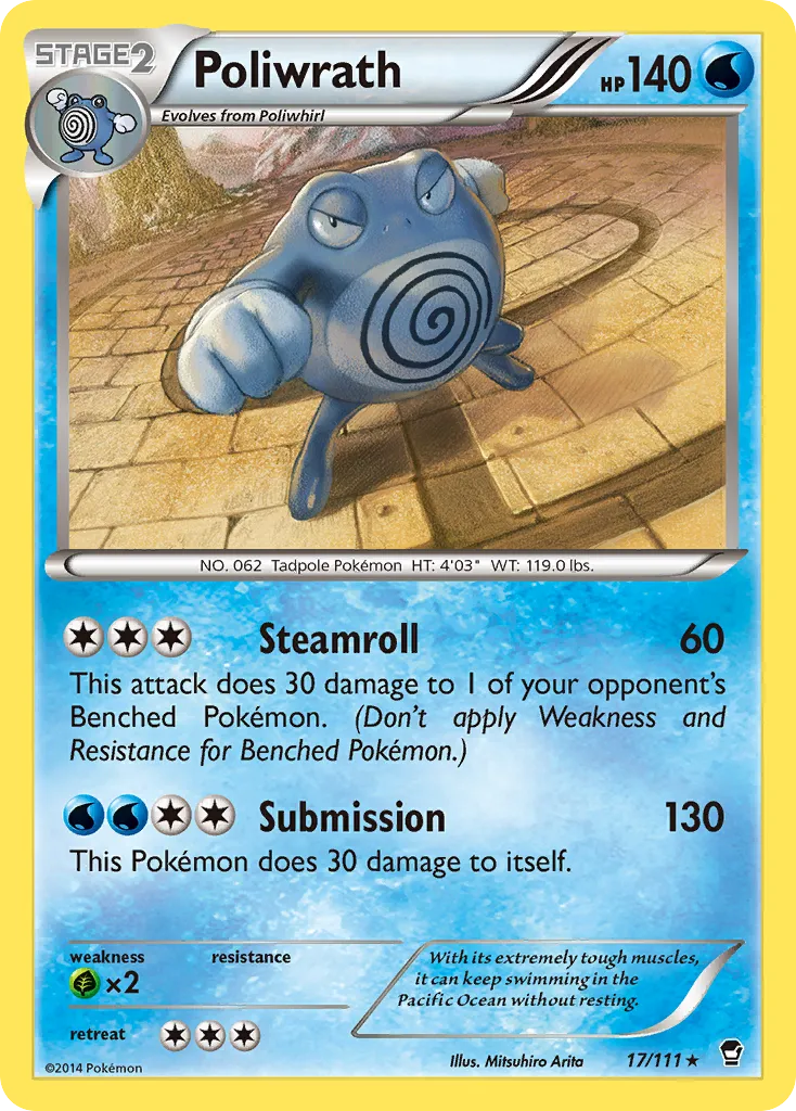 2014 Furious Fists Poliwrath Rare Holo #017/111 Rare Holo card image