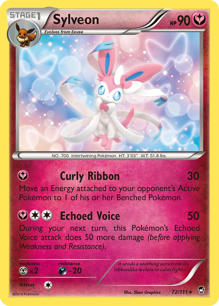 2014 Furious Fists Sylveon Rare #072/111 Rare card image