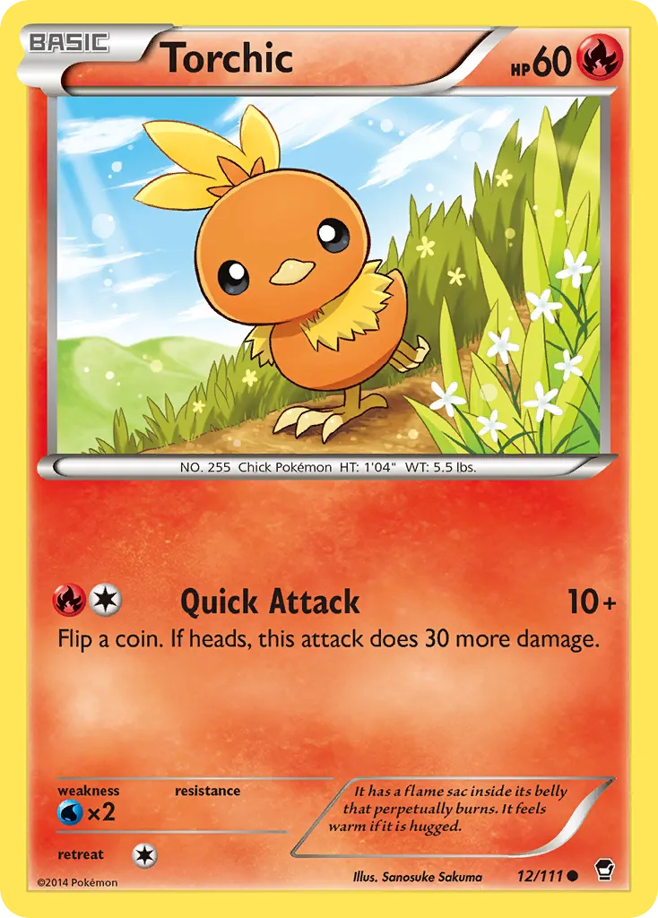 2014 Furious Fists Torchic Common #012/111 Common card image