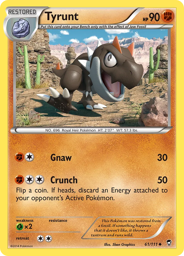 2014 Furious Fists Tyrunt #061/111 Uncommon card image