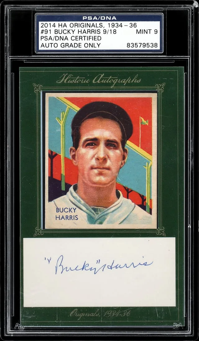 2014 Historic Autographs 1934-36 Bucky Harris #91 card image