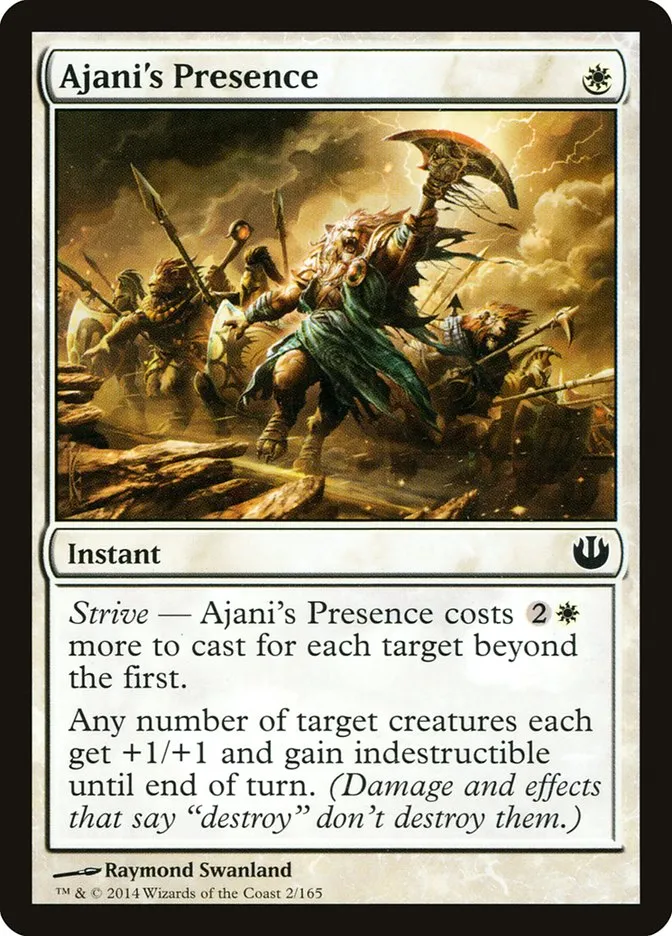 2014 Journey into Nyx Ajani's Presence common #2 unlisted card image