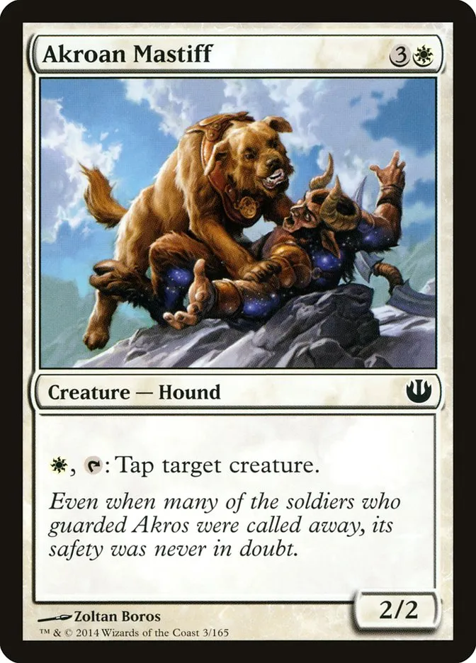2014 Journey into Nyx Akroan Mastiff common #3 unlisted card image