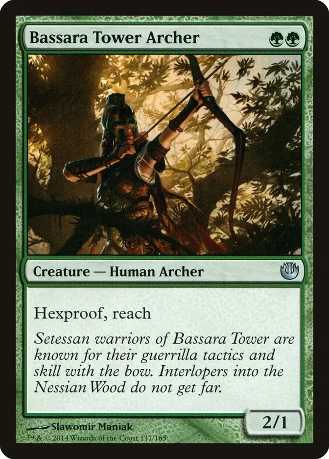2014 Journey into Nyx Bassara Tower Archer uncommon #117 unlisted card image