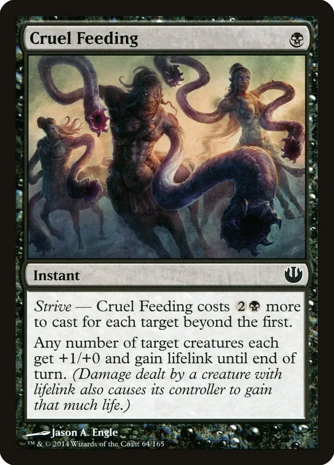 2014 Journey into Nyx Cruel Feeding common #64 unlisted card image