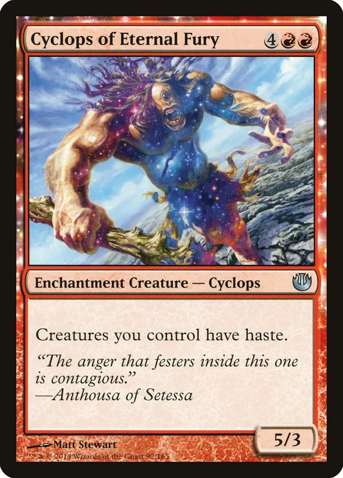2014 Journey into Nyx Cyclops of Eternal Fury uncommon #92 unlisted card image