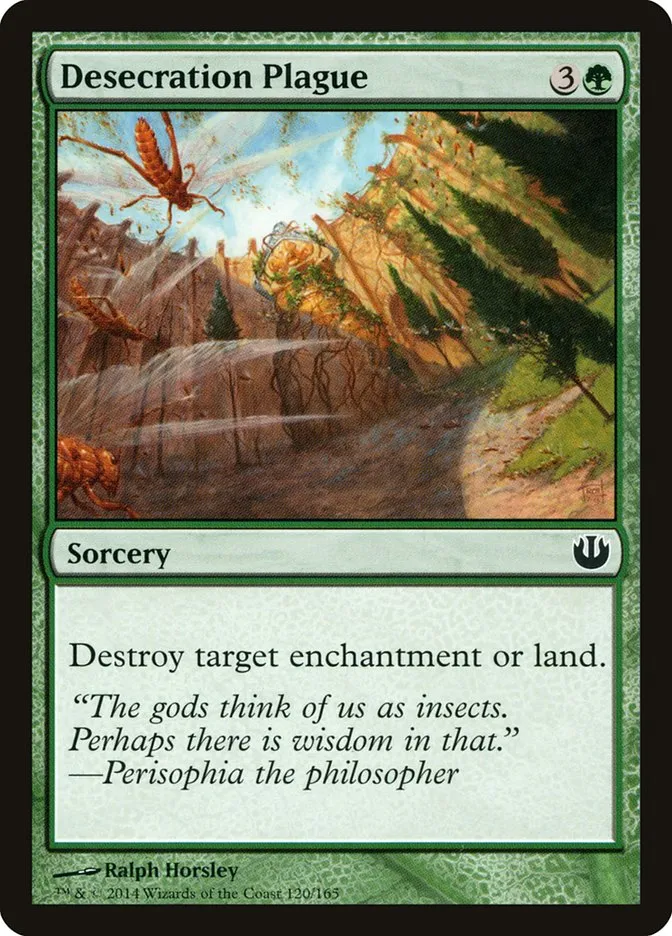 2014 Journey into Nyx Desecration Plague common #120 unlisted card image