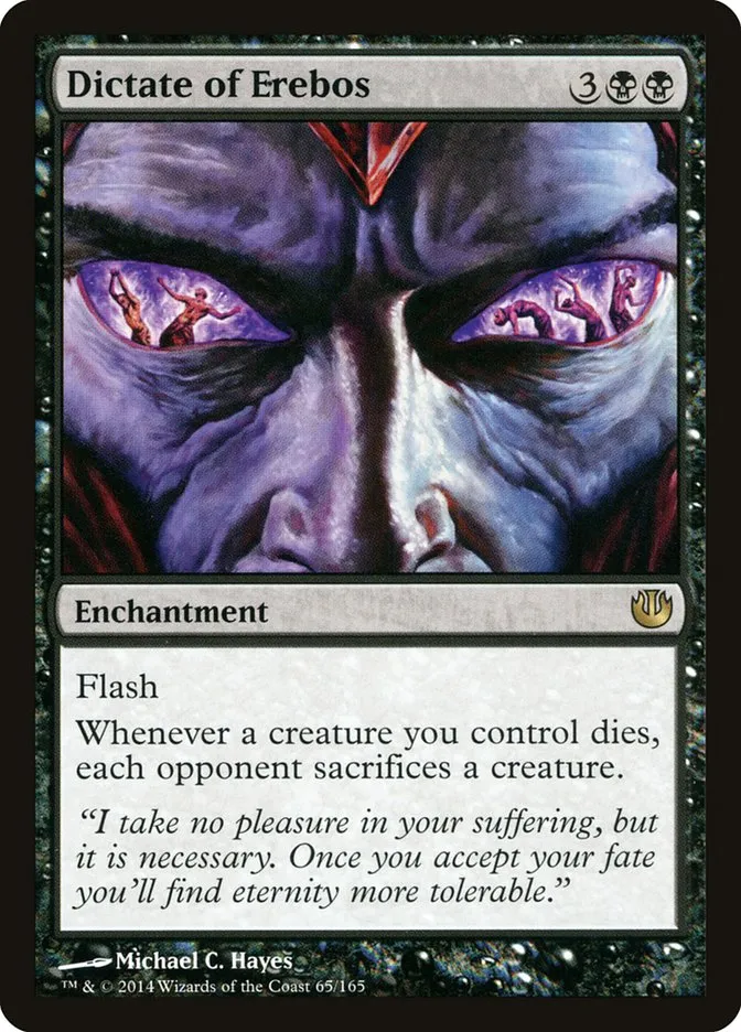 2014 Journey into Nyx Dictate of Erebos rare #65 unlisted card image