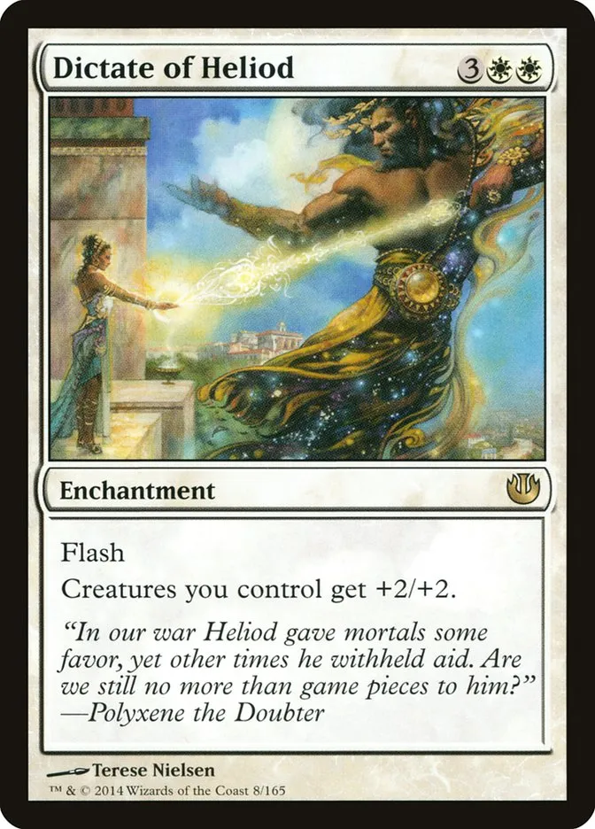 2014 Journey into Nyx Dictate of Heliod rare #8 unlisted card image