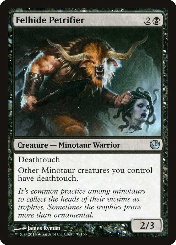 2014 Journey into Nyx Felhide Petrifier uncommon #70 unlisted card image
