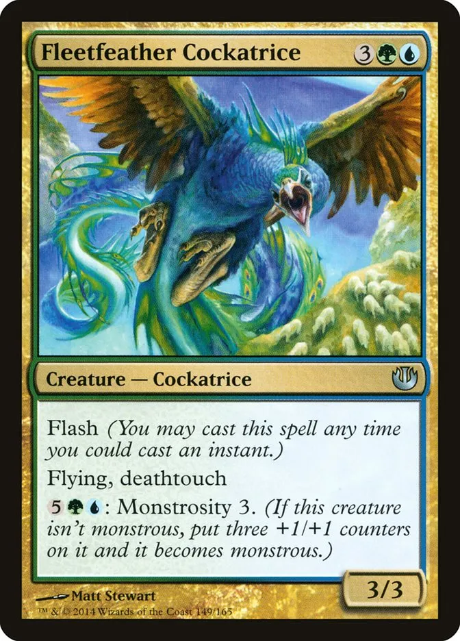 2014 Journey into Nyx Fleetfeather Cockatrice uncommon #149 unlisted card image