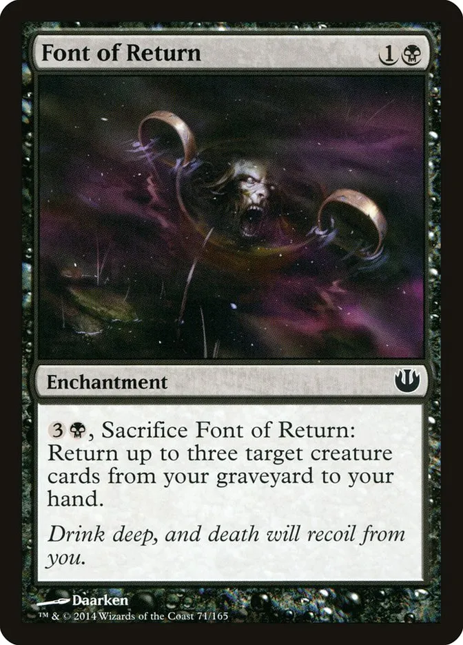2014 Journey into Nyx Font of Return common #71 unlisted card image