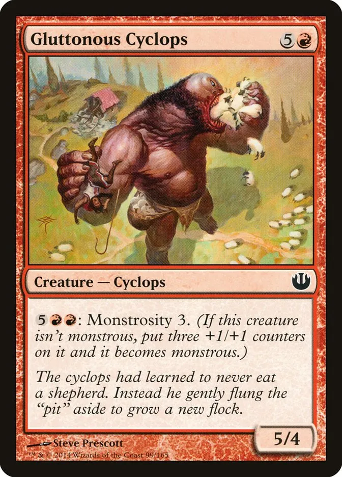 2014 Journey into Nyx Gluttonous Cyclops common #99 unlisted card image