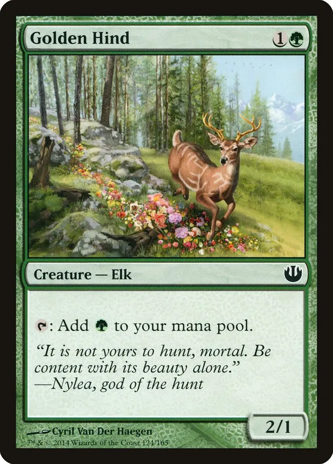 2014 Journey into Nyx Golden Hind common #124 unlisted card image