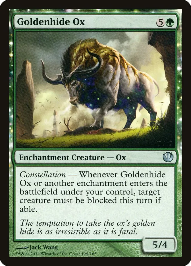 2014 Journey into Nyx Goldenhide Ox uncommon #125 unlisted card image