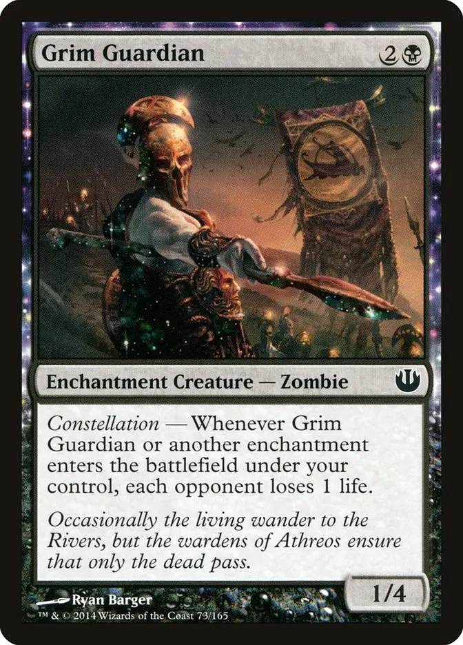 2014 Journey into Nyx Grim Guardian common #73 unlisted card image