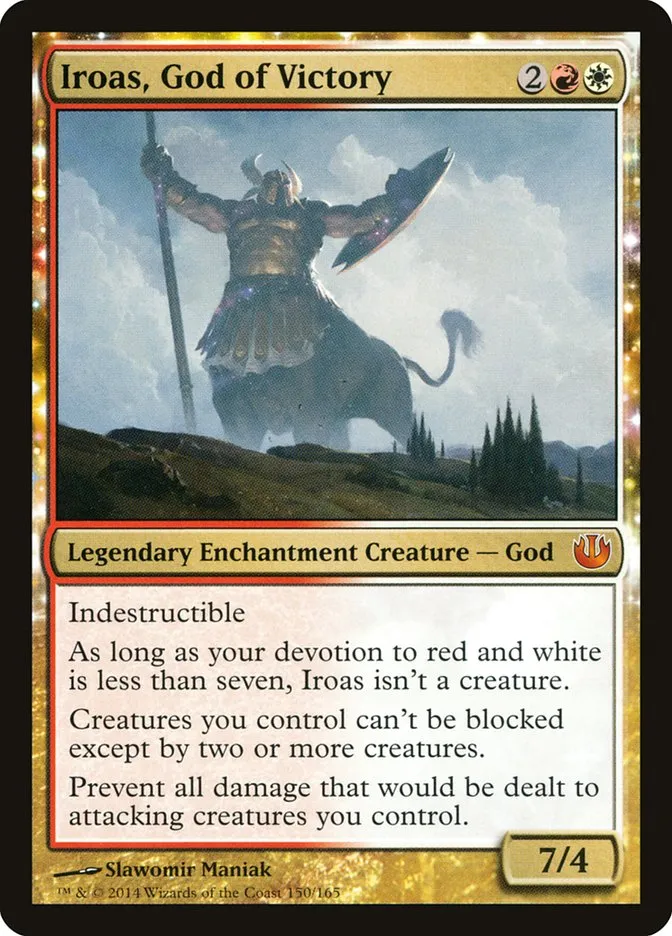 2014 Journey into Nyx Iroas, God of Victory mythic #150 unlisted card image