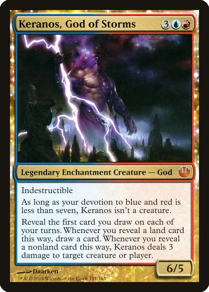2014 Journey into Nyx Keranos, God of Storms mythic #151 unlisted card image