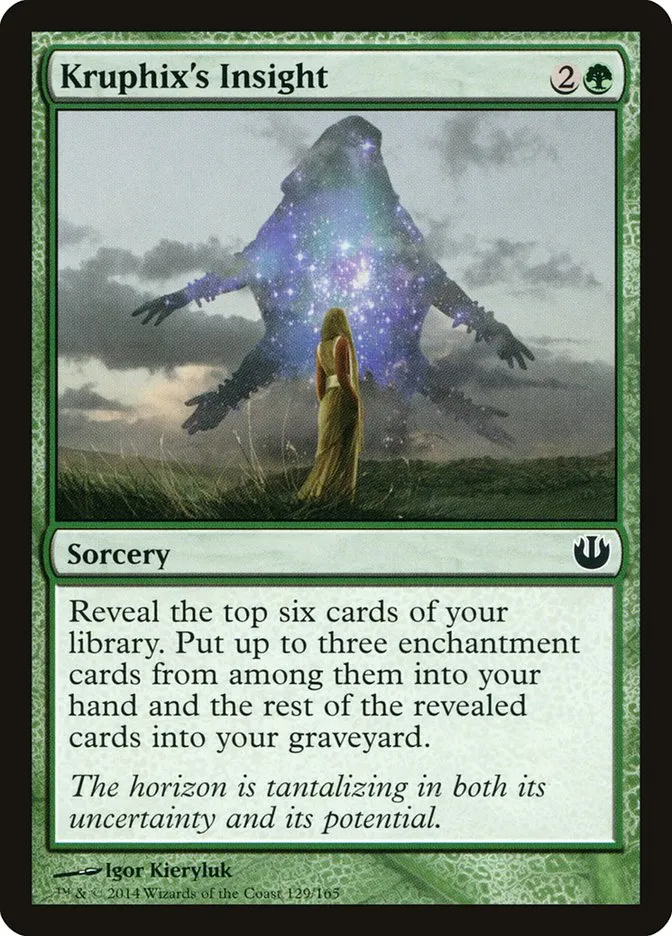 2014 Journey into Nyx Kruphix's Insight common #129 unlisted card image