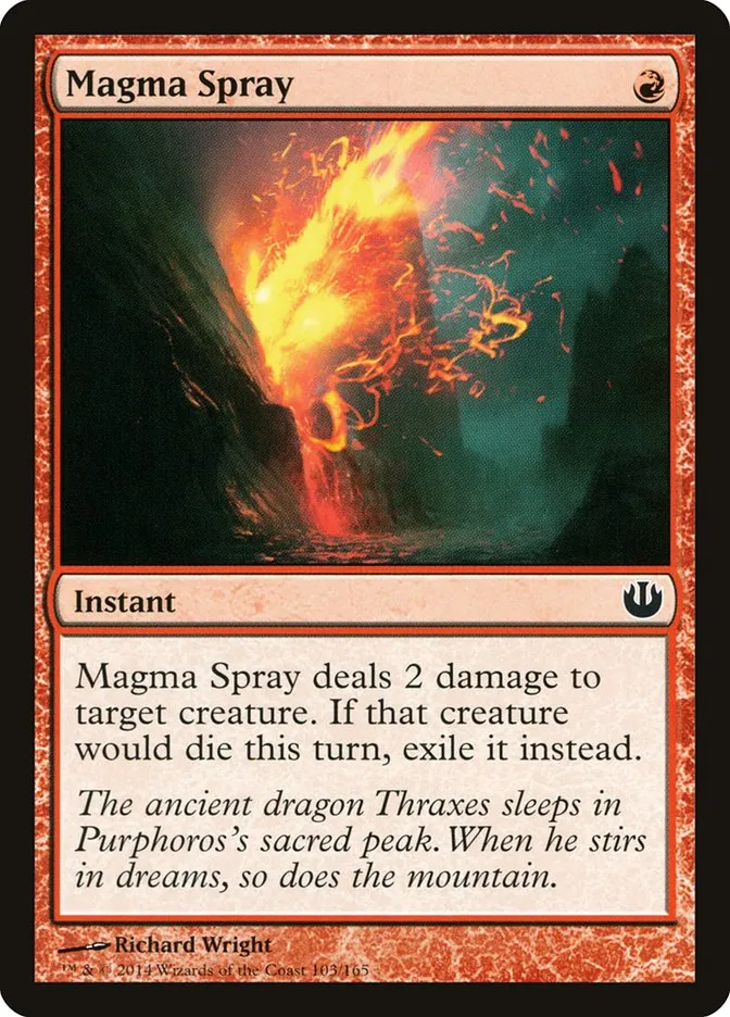 2014 Journey into Nyx Magma Spray common #103 unlisted card image
