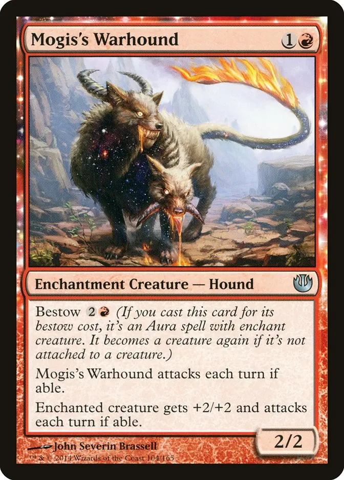 2014 Journey into Nyx Mogis's Warhound uncommon #104 unlisted card image